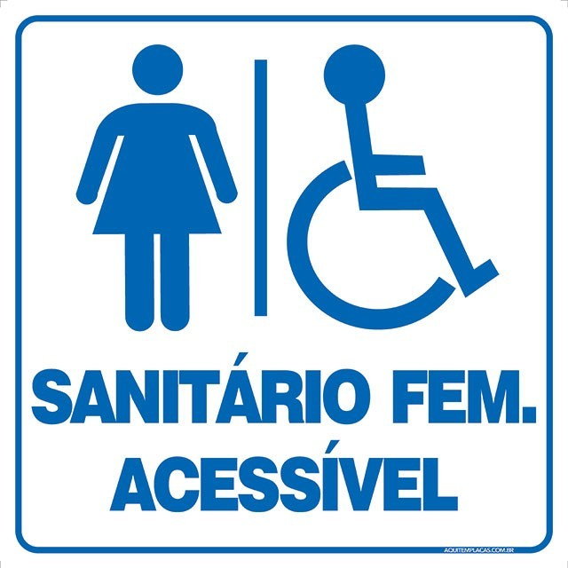 PLACA DE BANHEIRO FEMININO ACESS u00cdVEL PARA DEFICIENTE F u00cdSICO Armario Lavanderia Ikea ~ PLACA DE BANHEIRO FEMININO ACESS u00cdVEL PARA DEFICIENTE F u00cdSICO